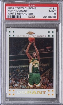 2007-08 Topps Chrome White Refractor #131 Kevin Durant Rookie Card (#19/99) – PSA MINT 9